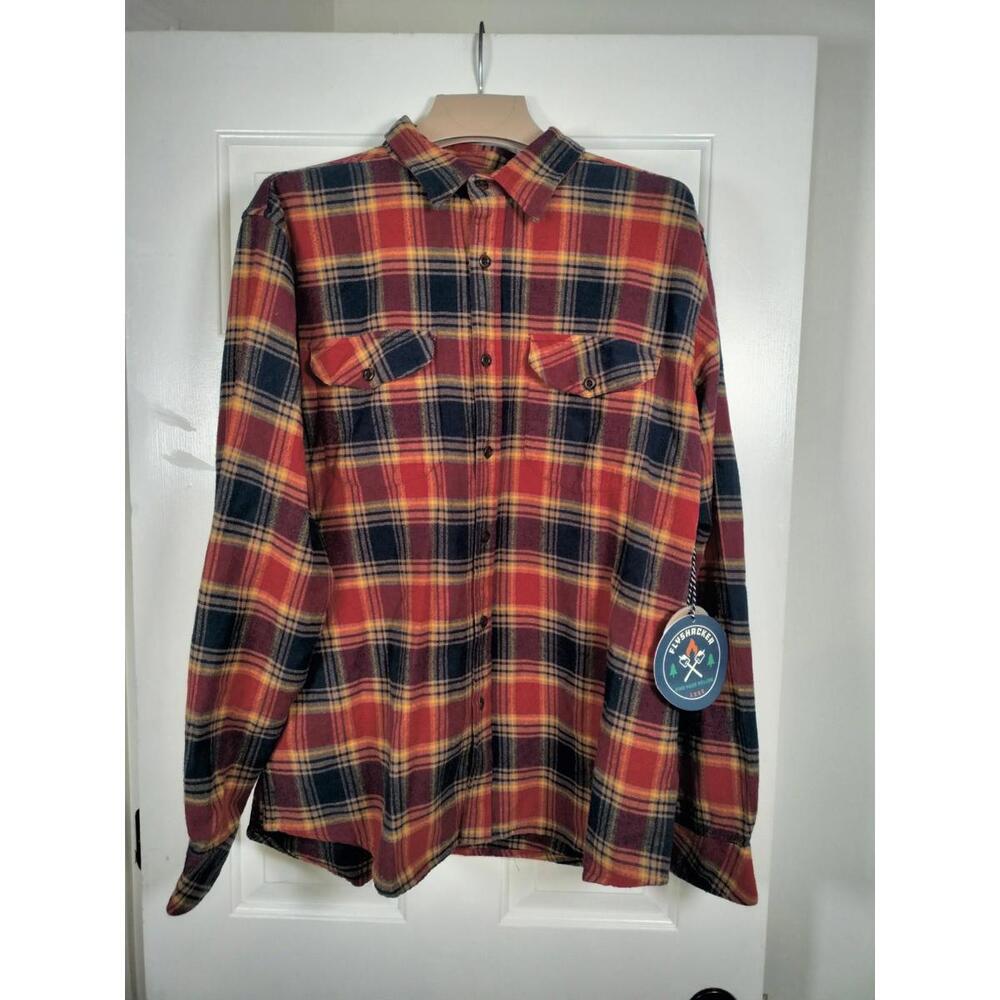 Vintage Flyshacker Clothing Co. 1992 Men's XL ADB‎ Plaid Flannel Button Up Shirt